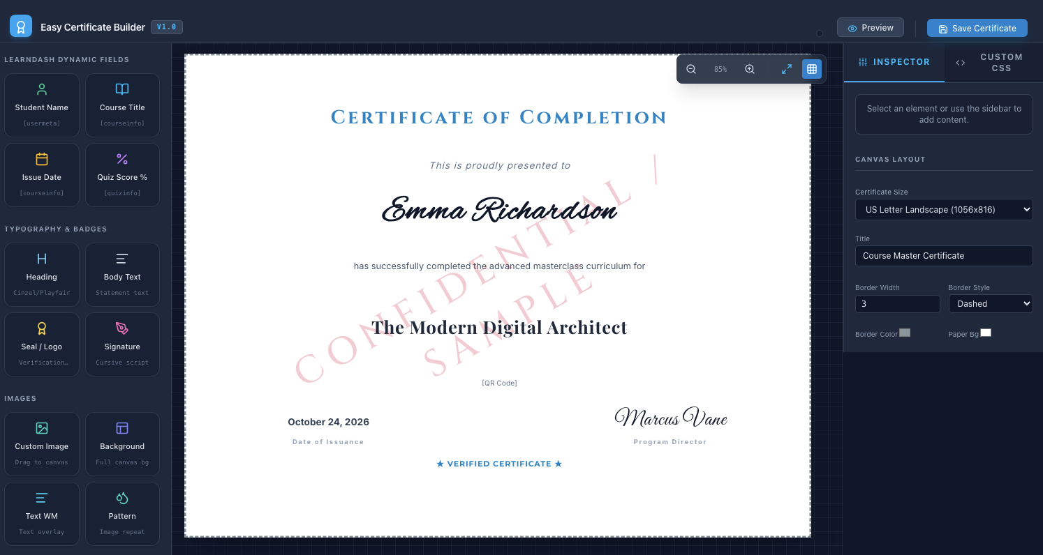 Learndash Certificate Builder Screenshot 6